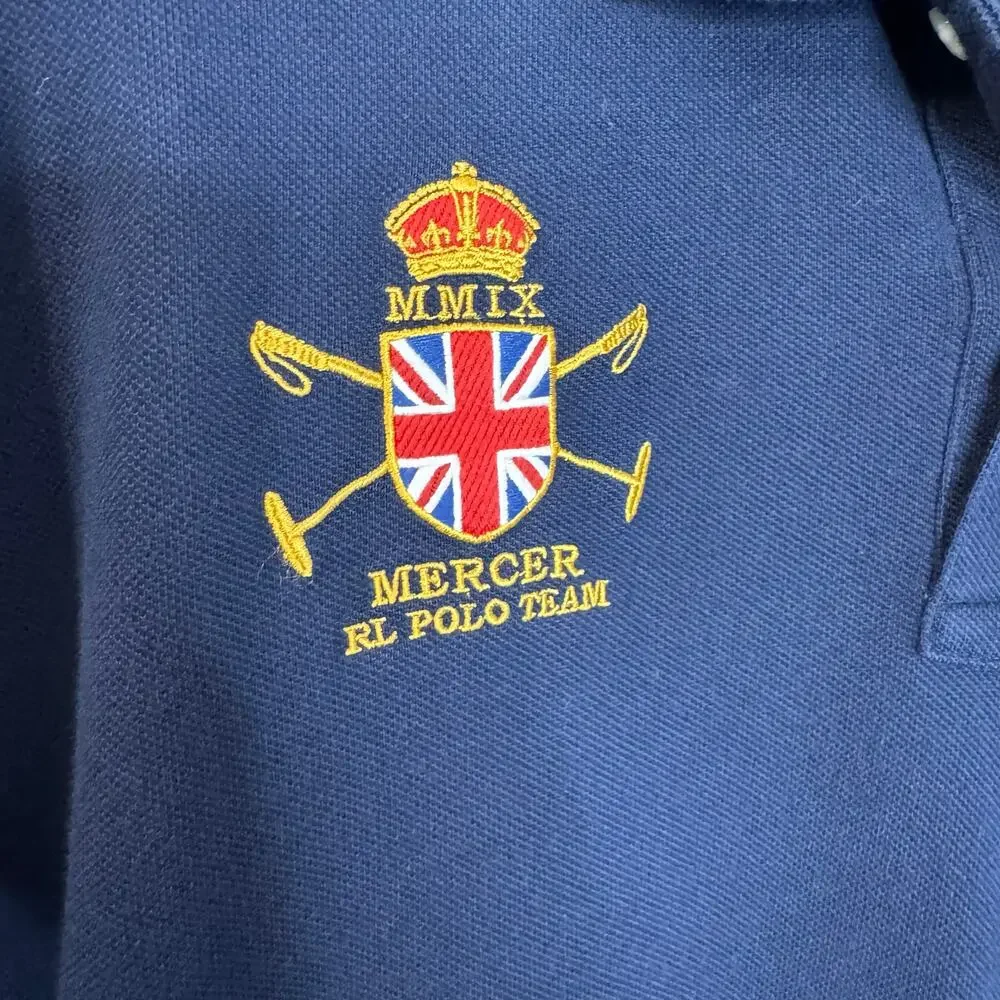 POLO by Ralph Lauren Rugby Big Pony Long Sleeve Polo Shirt Blue Men's M - Picture 5 of 8